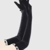 BABEYOND Evening Gloves|21.6 Crystal Chain Velvet Stretchy Gloves Black/Silver