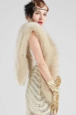 BABEYOND Shawls & Scarves|53.9 Faux Fur Shoulder Collar Scarf