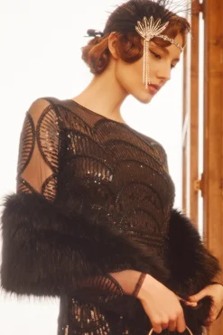 BABEYOND Shawls & Scarves|47.2 Faux Fur Shoulder Winter Scarf