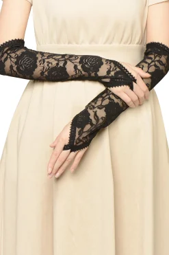 BABEYOND Evening Gloves|14.2 Finger Loop Lace Flapper Gloves