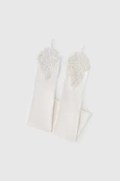 BABEYOND Evening Gloves|17.7 Finger Loop Satin Stretchy Gloves