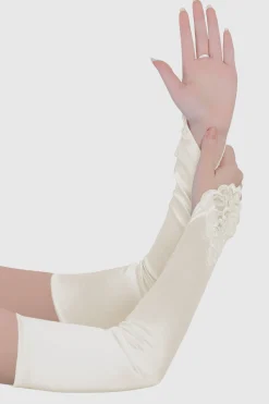 BABEYOND Evening Gloves|17.7 Finger Loop Satin Stretchy Gloves
