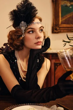 BABEYOND Evening Gloves|20.5 Glitter Mesh Elbow Length Gloves