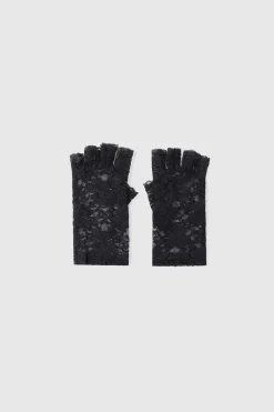 BABEYOND Evening Gloves|6.3 Vintage Lace Up Fingerless Gloves Black