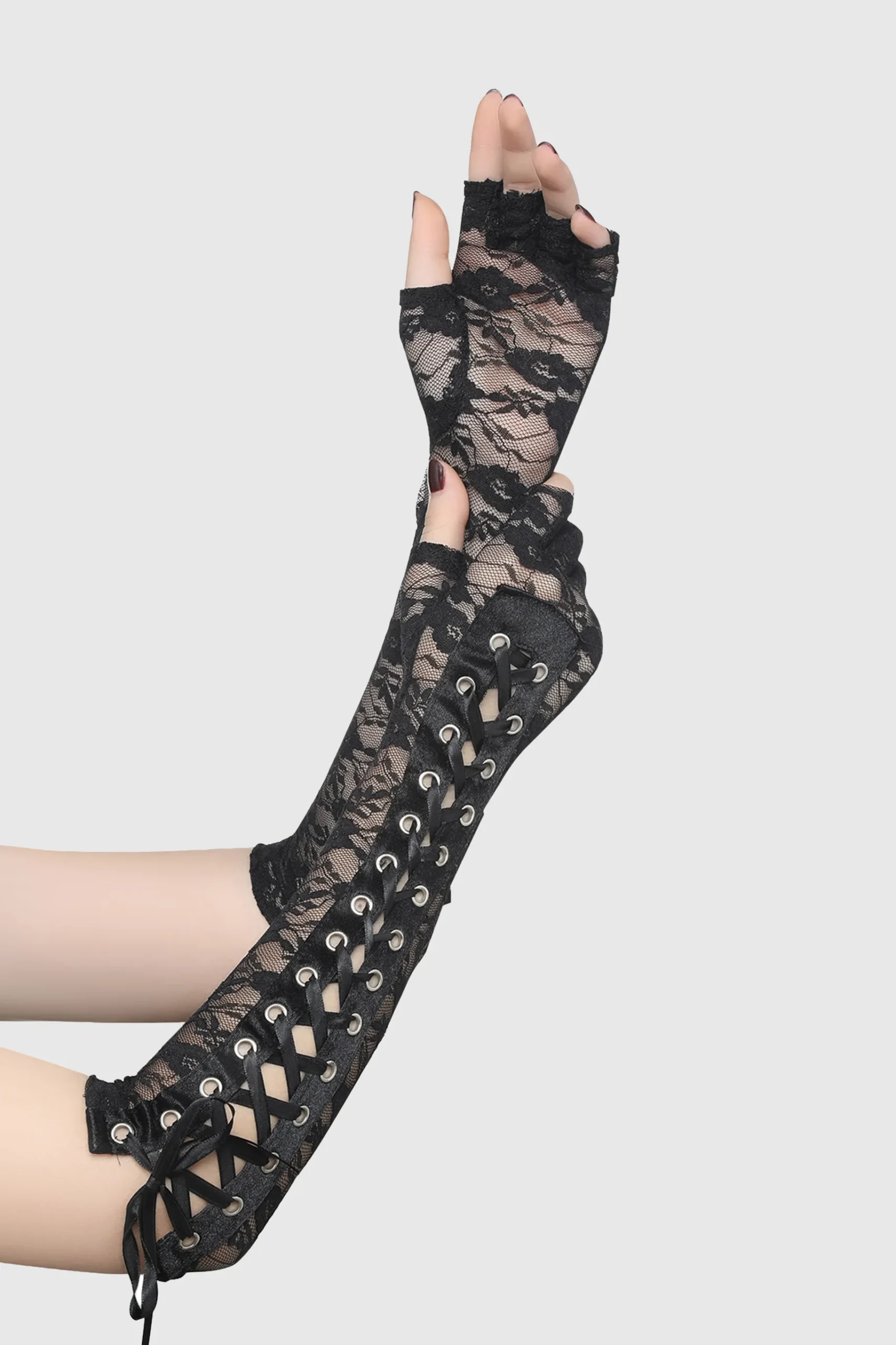 BABEYOND Evening Gloves|14.56 Vintage Lace Up Fingerless Gloves