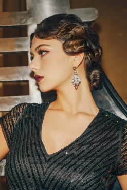 BABEYOND Jewelry|Antique Geometry Chandelier Earrings Silver