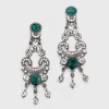 BABEYOND Jewelry|Art Deco Baroque Crystal Dangle Earrings Dark Green
