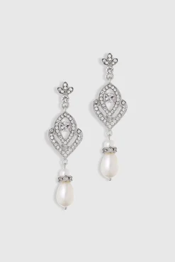 BABEYOND Jewelry|Art Deco Crystal Pearl Drop Earrings