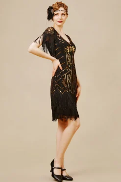 BABEYOND Dresses|Art Deco Paisley Sequin Fringe Dress