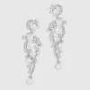 BABEYOND Jewelry|Art Deco Pearl Crystal Earrings Silver