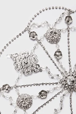 BABEYOND Headpieces & Fascinators|Art Deco Rhinestone Studded Headpiece Silver
