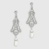 BABEYOND Jewelry|Art Deco Vintage Crystal Earrings Silver