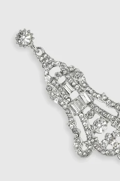 BABEYOND Jewelry|Art Deco Vintage Crystal Earrings Silver