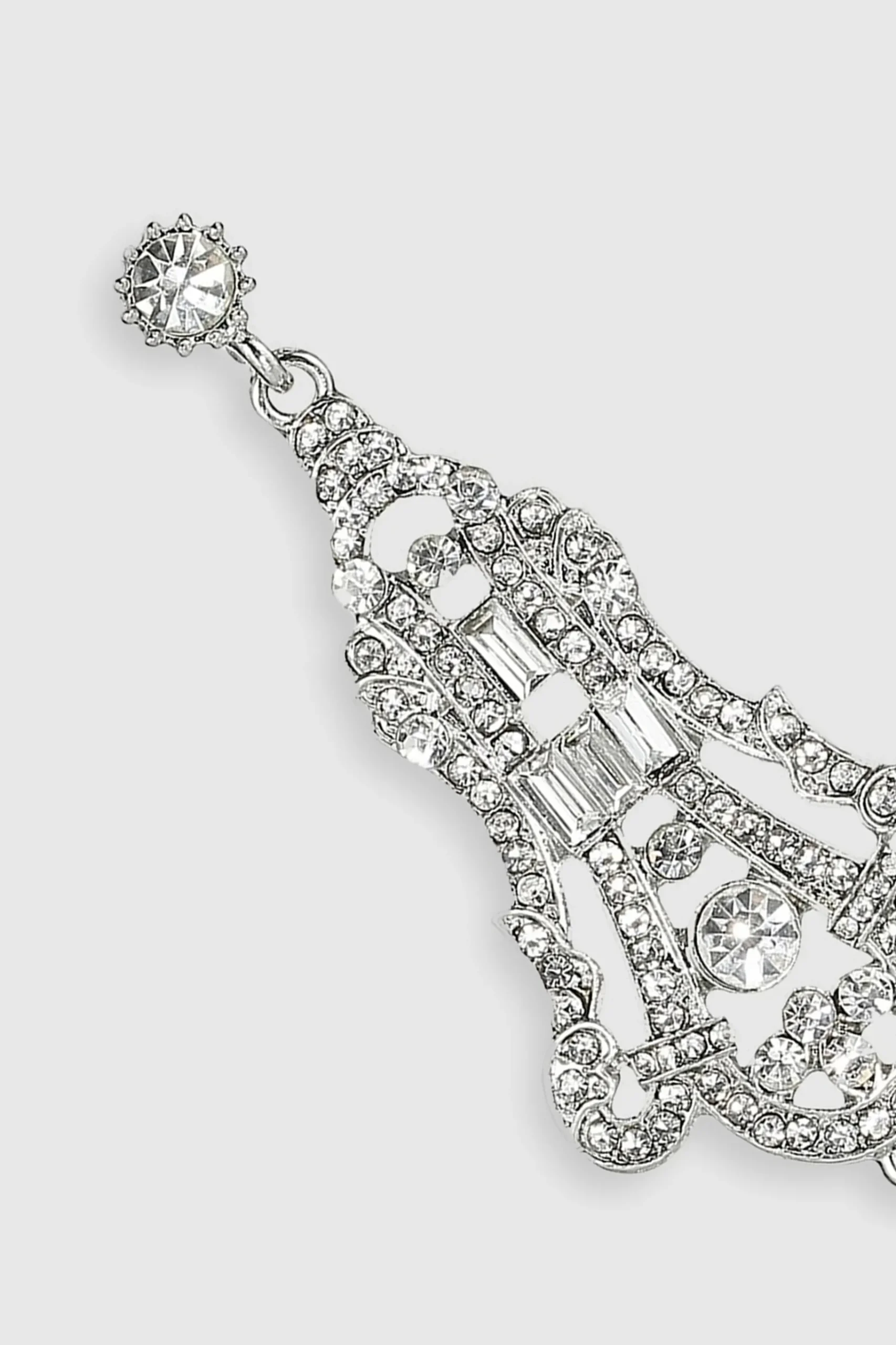 BABEYOND Jewelry|Art Deco Vintage Crystal Earrings Silver