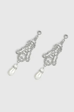 BABEYOND Jewelry|Art Deco Vintage Crystal Earrings Silver