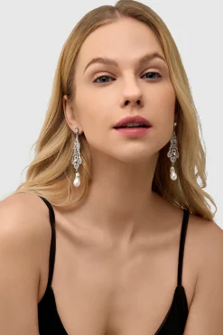 BABEYOND Jewelry|Art Deco Vintage Crystal Earrings Silver