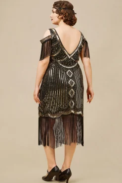 BABEYOND Dresses|Beaded Off Shoulder Flapper Plus Dress
