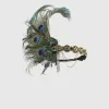 BABEYOND Headpieces & Fascinators|Beaded Peacock Feather Headband Dark Green