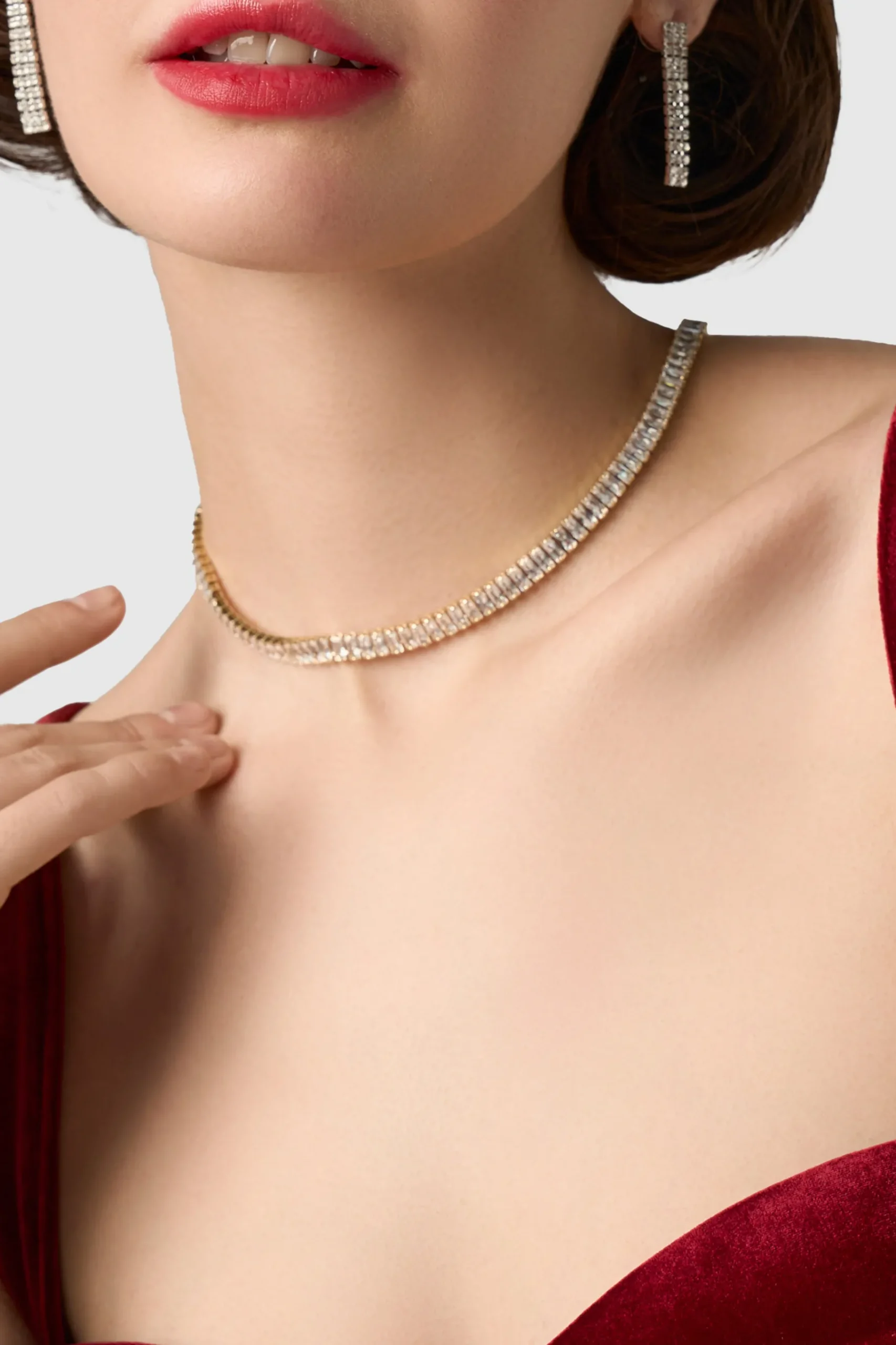 BABEYOND Jewelry|Beaded Rhinestone Choker Necklace Gold