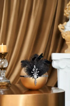 BABEYOND Headpieces & Fascinators|Beaded Rhinestone Tassel Feather Headpiece