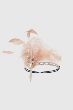 BABEYOND Headpieces & Fascinators|Beaded Rhinestone Tassel Feather Headpiece