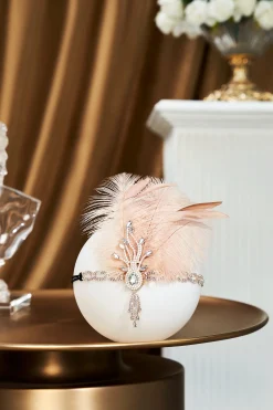 BABEYOND Headpieces & Fascinators|Beaded Rhinestone Tassel Feather Headpiece