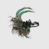 BABEYOND Headpieces & Fascinators|Beaded Sequin Peacock Headband Dark Green