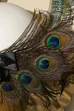 BABEYOND Headpieces & Fascinators|Beaded Sequin Peacock Headband Dark Green