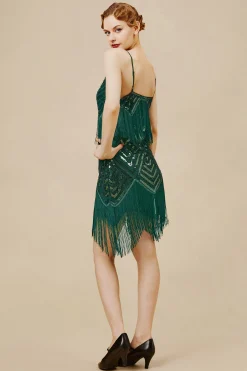 BABEYOND Dresses|Beaded Sequin V-Neck Mini Dress