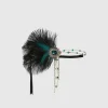 BABEYOND Headpieces & Fascinators|Beads Studded Tinted Feather Headband Dark Green