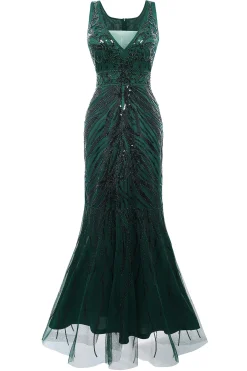 BABEYOND Dresses|Bodycon Tulle Maxi Cocktail Prom Dress Dark Green