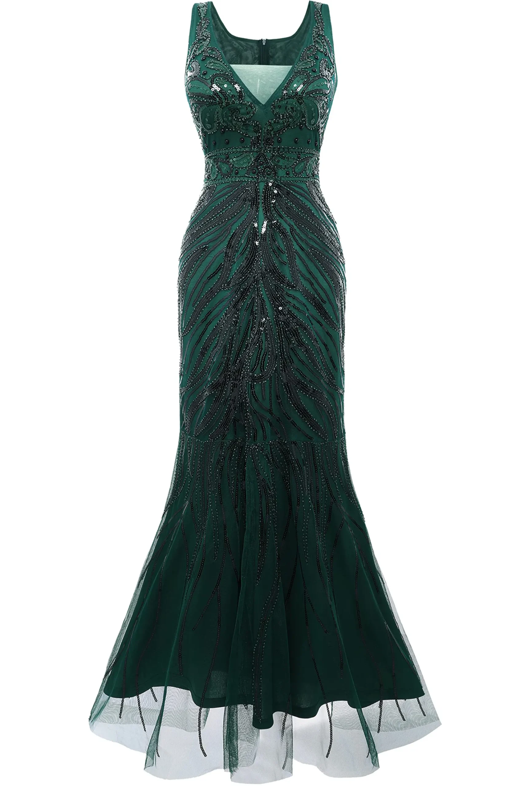 BABEYOND Dresses|Bodycon Tulle Maxi Cocktail Prom Dress Dark Green