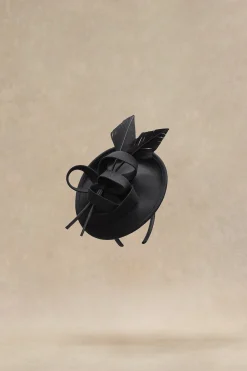 BABEYOND Headpieces & Fascinators|Bow Knot Cocktail Feather Pillbox Fascinator Black