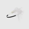 BABEYOND Headpieces & Fascinators|Braided Pearl Feather Headpiece Black/White