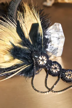 BABEYOND Headpieces & Fascinators|Carnival Sequined Showgirl Headpiece Black/Gold