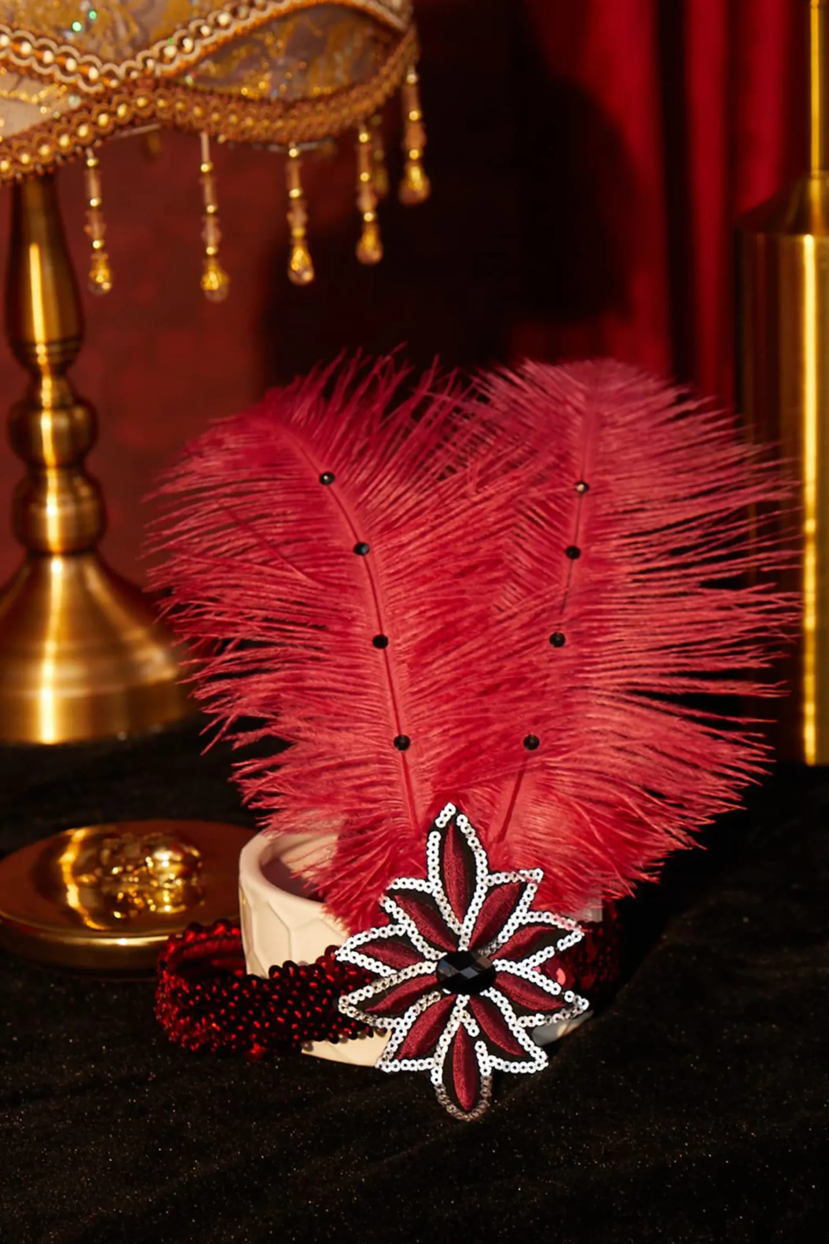 BABEYOND Headpieces & Fascinators|Carnival Sequined Showgirl Headband Red
