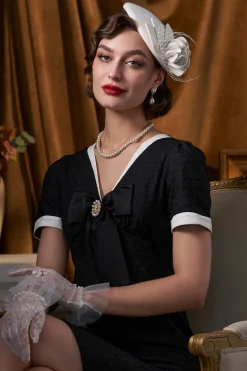 BABEYOND Headpieces & Fascinators|Classic Pillbox Flower Mesh Fascinator