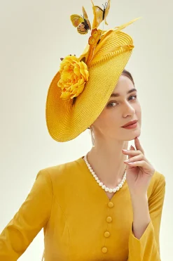 BABEYOND Headpieces & Fascinators|Classic Vintage Wide Brim Fascinator