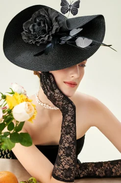BABEYOND Headpieces & Fascinators|Classic Vintage Wide Brim Fascinator