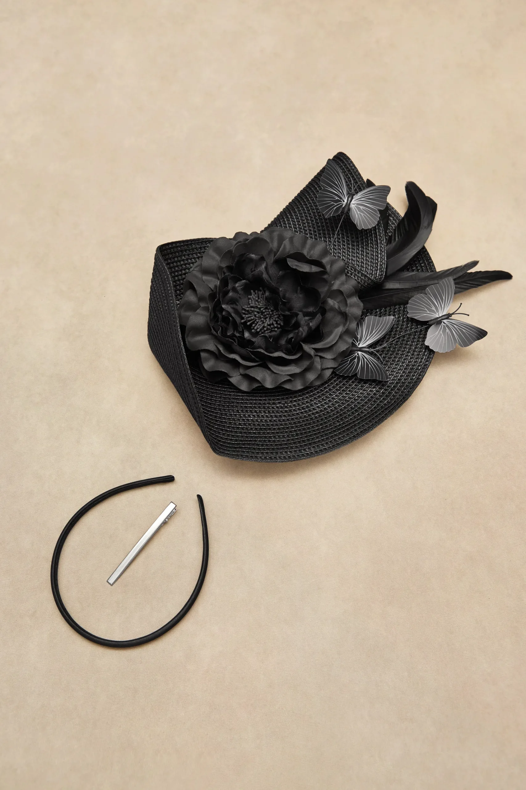 BABEYOND Headpieces & Fascinators|Classic Vintage Wide Brim Fascinator