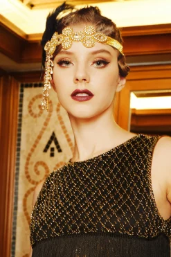 BABEYOND Headpieces & Fascinators|Crystal Beaded Feather Headband