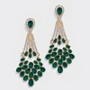BABEYOND Jewelry|Crystal Rhinestone Chandelier Earrings Dark Green