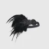 BABEYOND Headpieces & Fascinators|Crystal Studded Feather Headband Black