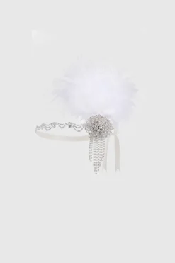 BABEYOND Headpieces & Fascinators|Crystal Studded Ostrich Feather Headpiece