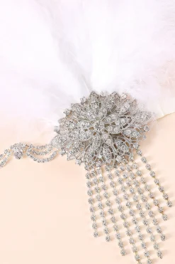 BABEYOND Headpieces & Fascinators|Crystal Studded Ostrich Feather Headpiece