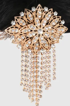 BABEYOND Headpieces & Fascinators|Crystal Studded Ostrich Feather Headpiece