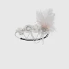 BABEYOND Headpieces & Fascinators|Crystal Studded Tinted Feather Headband White