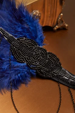 BABEYOND Headpieces & Fascinators|Dangling Chain Ostrich Feather Headband