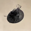 BABEYOND Headpieces & Fascinators|Dotted Tea Party Feather Fascinator Black