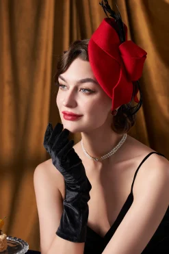 BABEYOND Headpieces & Fascinators|Elegant Bow Knot Feather Pillbox Fascinator